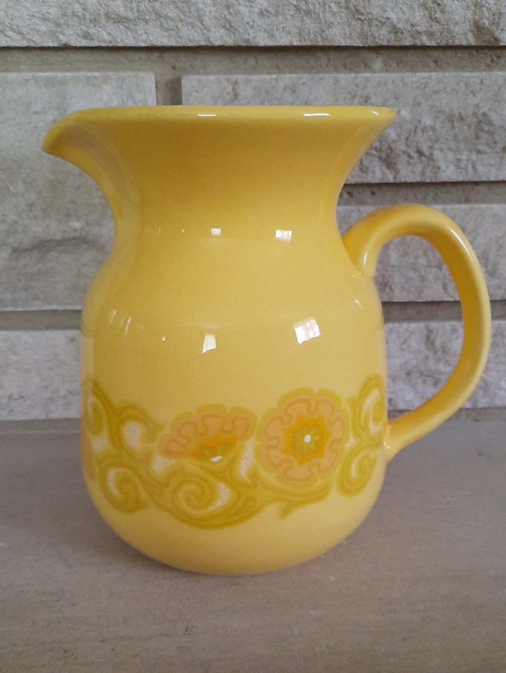 Vintage Franciscan Mirasol stoneware pitcher, Yellow